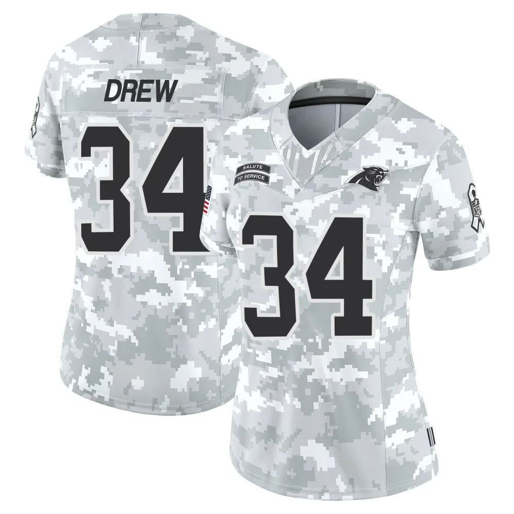 Women's Carolina Panthers Willie Drew Nike 2024 Salute to Service Limited Arctic Camo Jersey Women's Carolina Panthers Willie Drew Nike 2024 Salute to Service Limited Arctic Camo Jersey