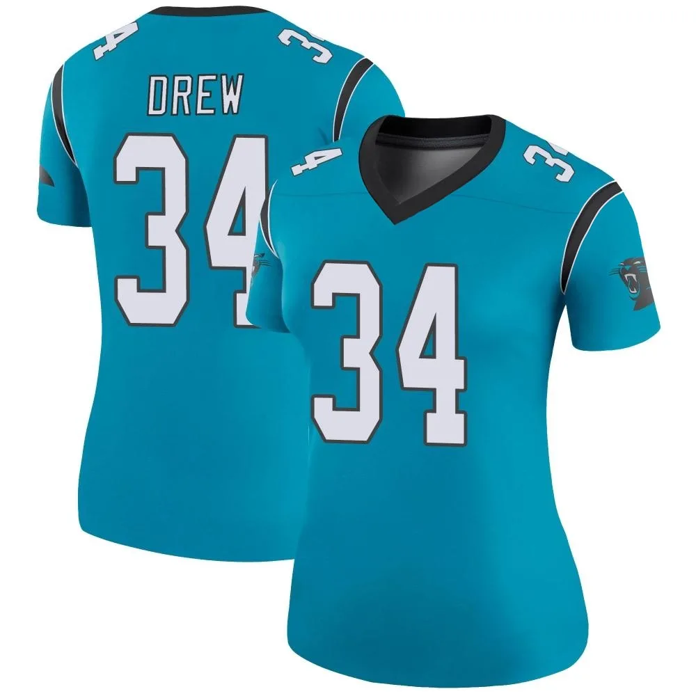 Women's Carolina Panthers Willie Drew Nike Color Rush Legend Blue Jersey Women's Carolina Panthers Willie Drew Nike Color Rush Legend Blue Jersey