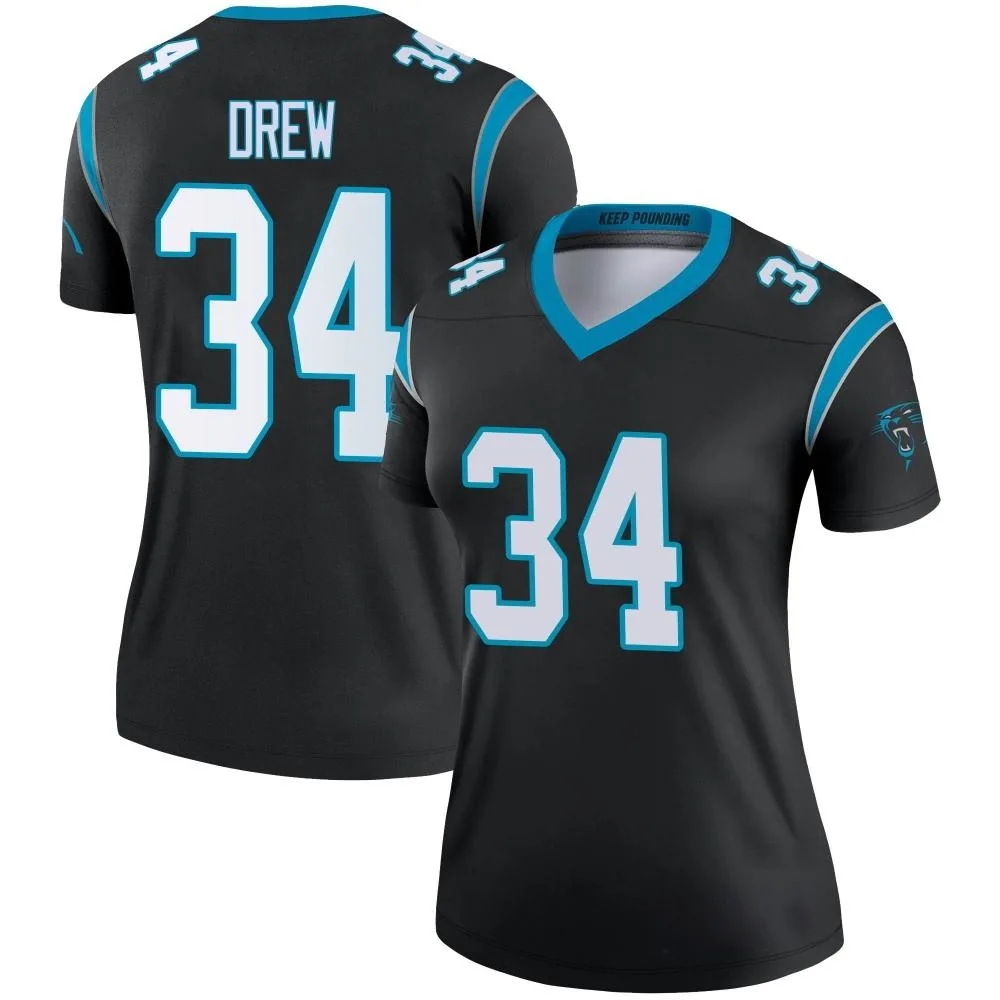 Women's Carolina Panthers Willie Drew Nike Legend Black Jersey Women's Carolina Panthers Willie Drew Nike Legend Black Jersey