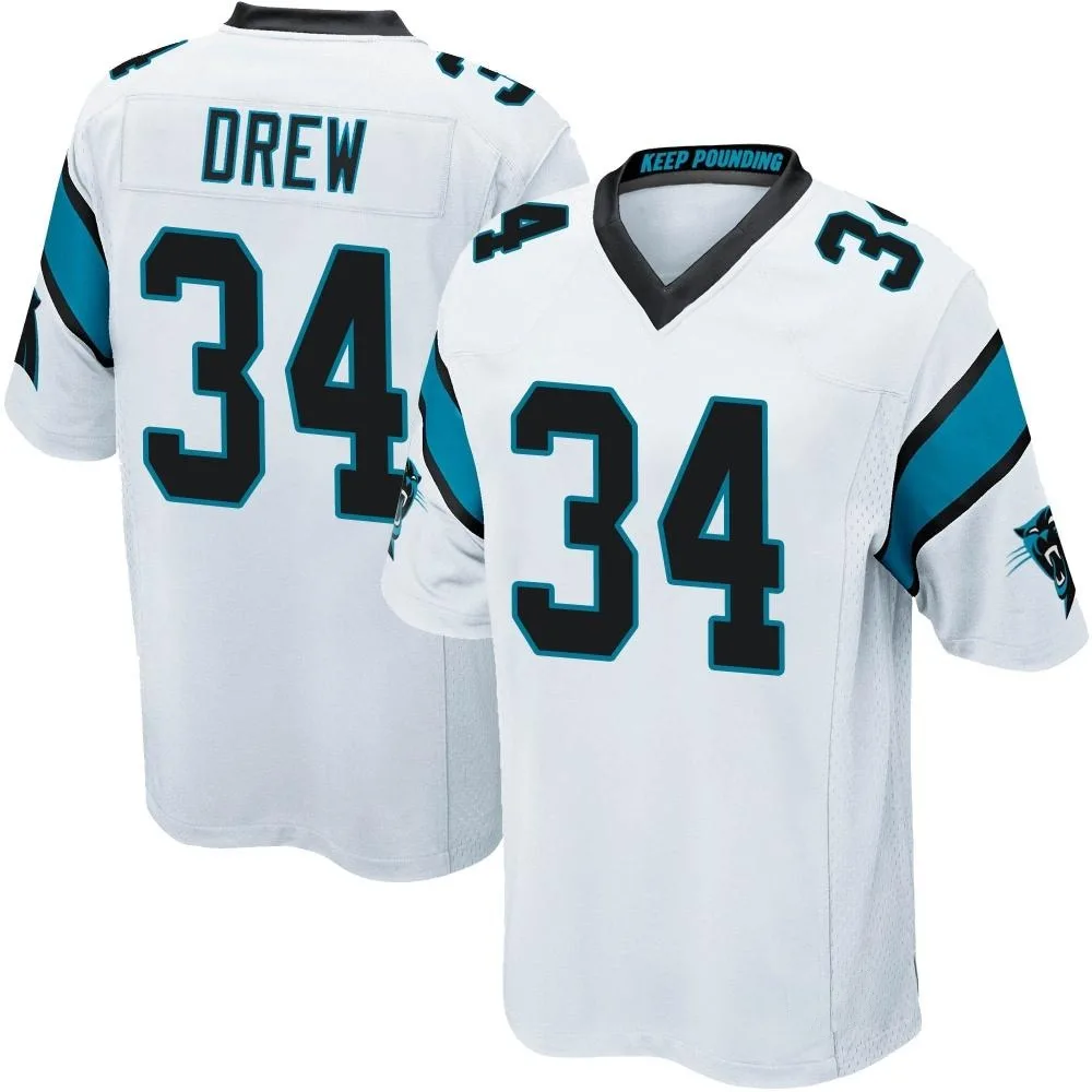 Youth Carolina Panthers Willie Drew Nike Game White Jersey Youth Carolina Panthers Willie Drew Nike Game White Jersey