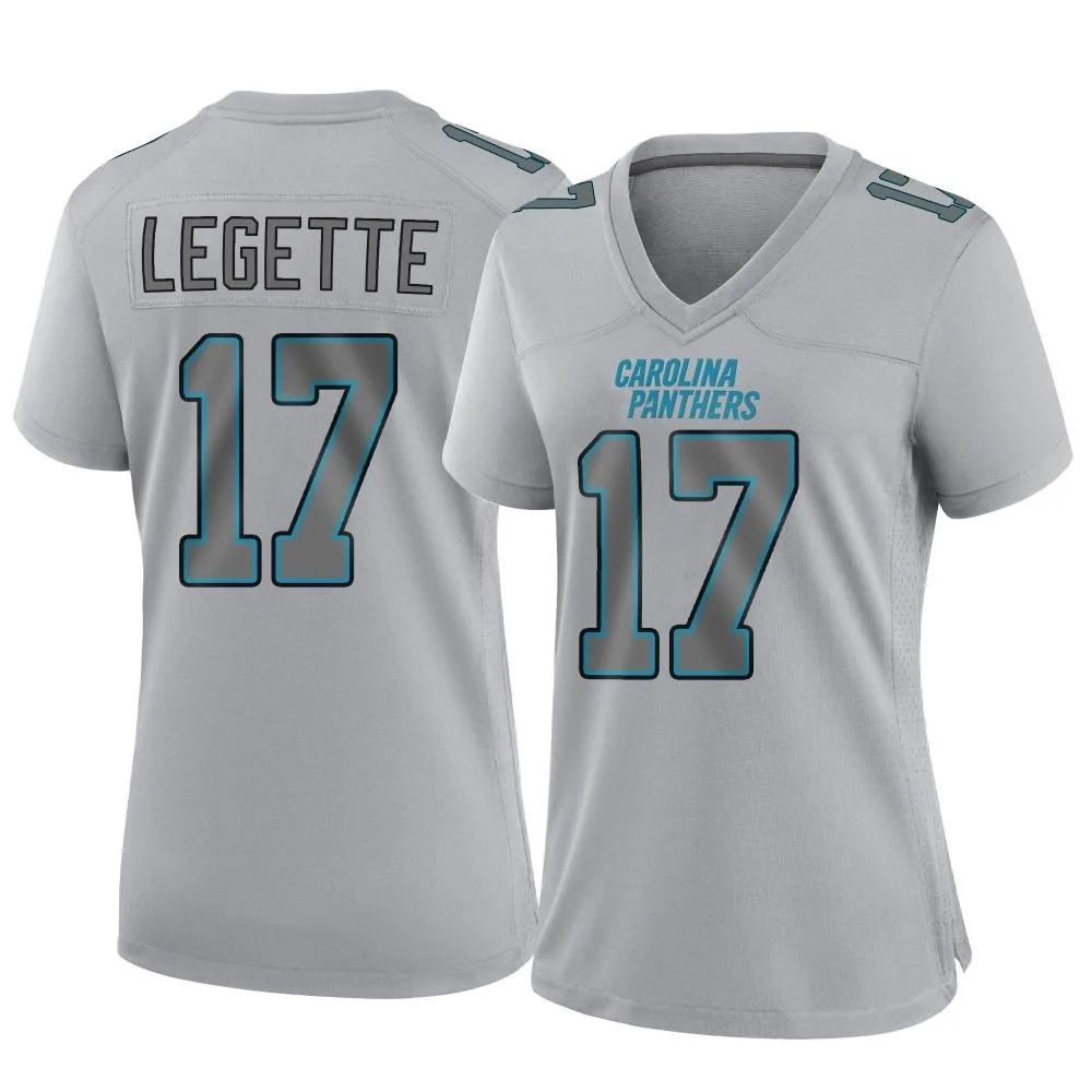 Women's Carolina Panthers Xavier Legette Nike Atmosphere Fashion Game Gray Jersey Women's Carolina Panthers Xavier Legette Nike Atmosphere Fashion Game Gray Jersey