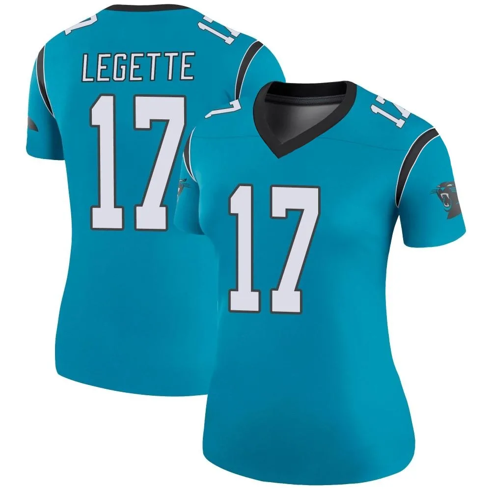 Women's Carolina Panthers Xavier Legette Nike Color Rush Legend Blue Jersey Women's Carolina Panthers Xavier Legette Nike Color Rush Legend Blue Jersey