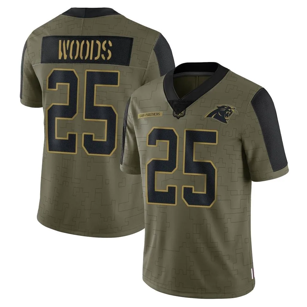 Men's Carolina Panthers Xavier Woods Nike 2021 Salute To Service Limited Olive Jersey Men's Carolina Panthers Xavier Woods Nike 2021 Salute To Service Limited Olive Jersey