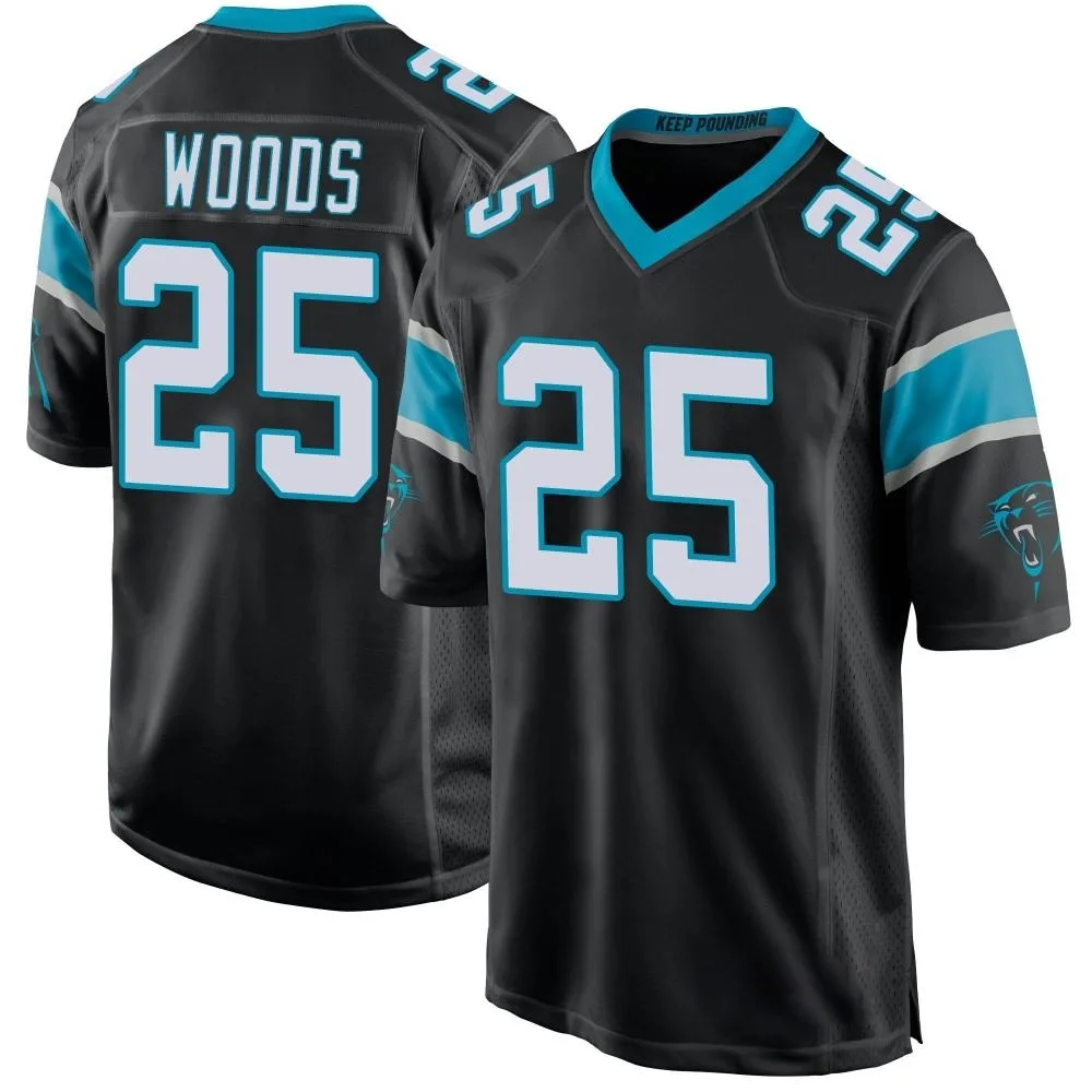 Men's Carolina Panthers Xavier Woods Nike Team Color Game Black Jersey Men's Carolina Panthers Xavier Woods Nike Team Color Game Black Jersey