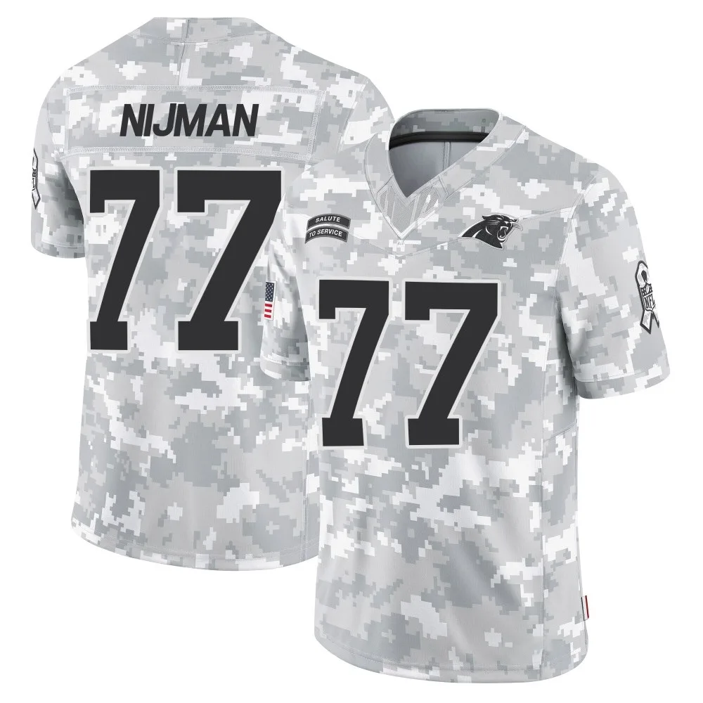 Men's Carolina Panthers Yosh Nijman Nike 2024 Salute to Service Limited Arctic Camo Jersey Men's Carolina Panthers Yosh Nijman Nike 2024 Salute to Service Limited Arctic Camo Jersey