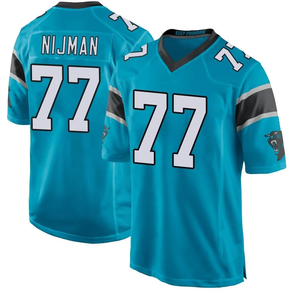 Men's Carolina Panthers Yosh Nijman Nike Alternate Game Blue Jersey Men's Carolina Panthers Yosh Nijman Nike Alternate Game Blue Jersey