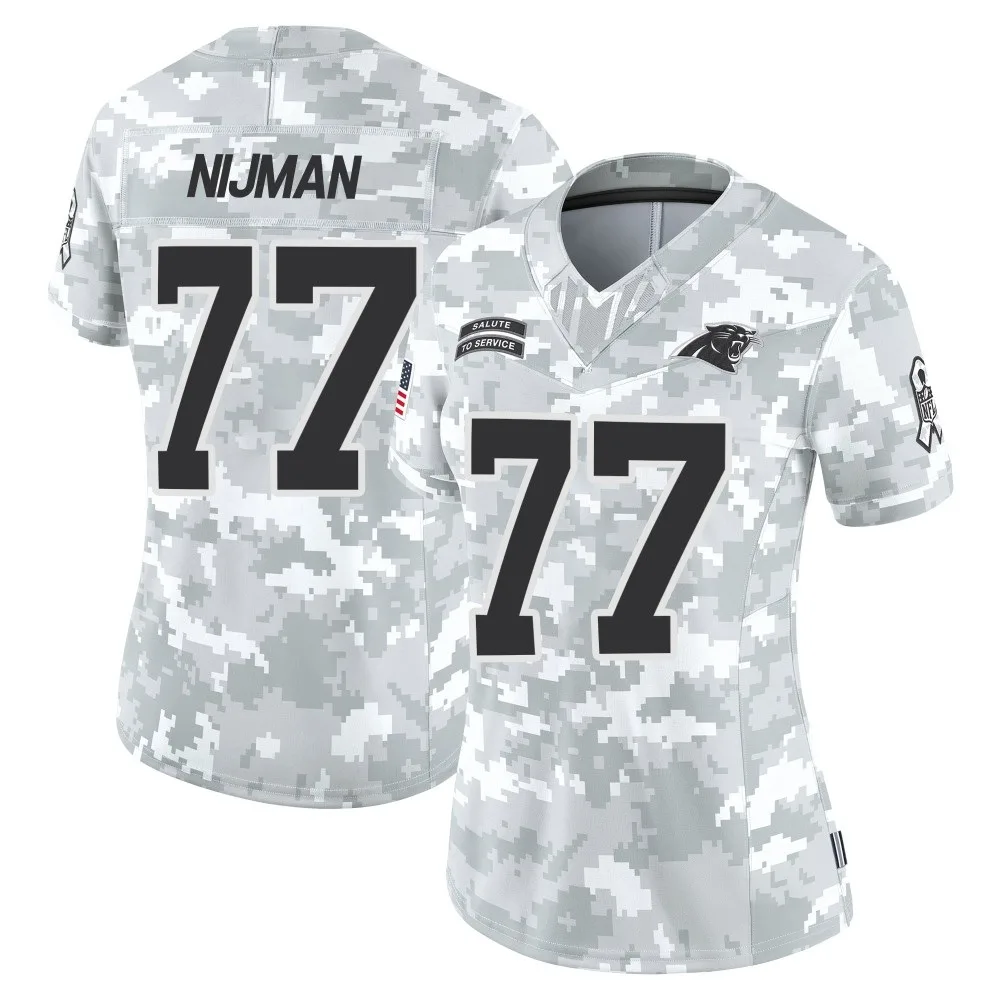 Women's Carolina Panthers Yosh Nijman Nike 2024 Salute to Service Limited Arctic Camo Jersey Women's Carolina Panthers Yosh Nijman Nike 2024 Salute to Service Limited Arctic Camo Jersey