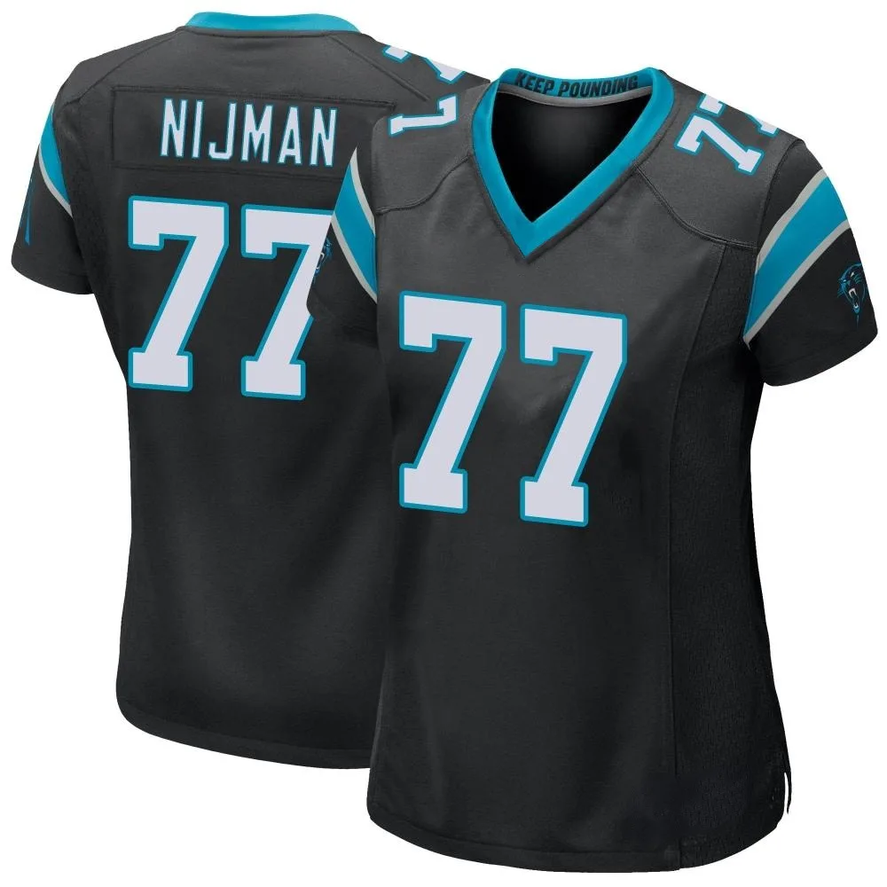 Women's Carolina Panthers Yosh Nijman Nike Team Color Game Black Jersey Women's Carolina Panthers Yosh Nijman Nike Team Color Game Black Jersey